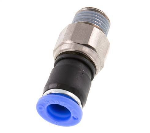 Junta giratoria de 8 mm y R1/4'' Rosca macho de latón niquelado/PBT NBR giratorio