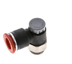 Válvula de control de flujo Codo de entrada de medidor 12 mm - G3/8'' Latón/PA 66 Tuerca de seguridad