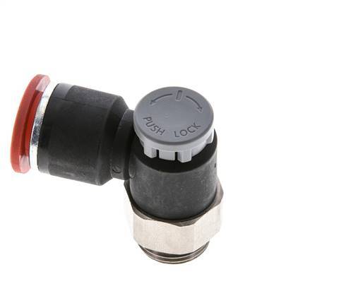 Válvula de control de flujo Codo de entrada de medidor 12 mm - G3/8'' Latón/PA 66 Tuerca de seguridad