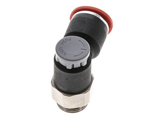 Válvula de control de flujo Codo de entrada de medidor 12 mm - G3/8'' Latón/PA 66 Tuerca de seguridad
