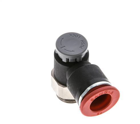 Válvula de control de flujo Codo de entrada de medidor 12 mm - G3/8'' Latón/PA 66 Tuerca de seguridad