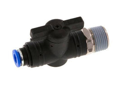 Válvula de bola recta de 2 vías 6 mm - R3/8'' Plástico/Latón