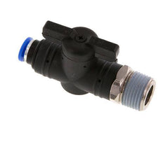 Válvula de bola recta de 2 vías 6 mm - R3/8'' Plástico/Latón