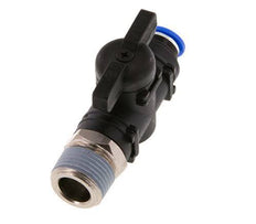 Válvula de bola recta de 2 vías 6 mm - R3/8'' Plástico/Latón