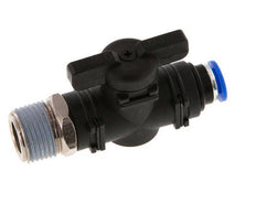 Válvula de bola recta de 2 vías 6 mm - R3/8'' Plástico/Latón