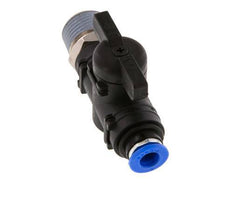Válvula de bola recta de 2 vías 6 mm - R3/8'' Plástico/Latón
