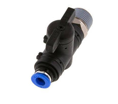 Válvula de bola recta de 2 vías 6 mm - R3/8'' Plástico/Latón