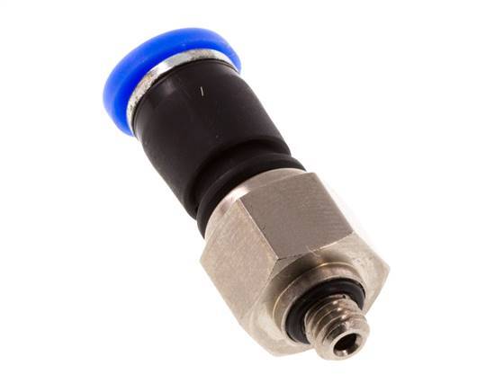 Junta giratoria de 4 mm y M5 Rosca macho de latón niquelado/PBT NBR Giratorio