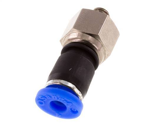 Junta giratoria de 4 mm y M5 Rosca macho de latón niquelado/PBT NBR Giratorio