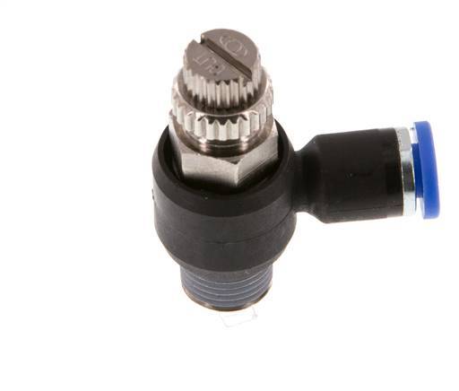 Silenciador de control de flujo Codo de salida del medidor 4 mm - R1/8'' Latón/PA 66