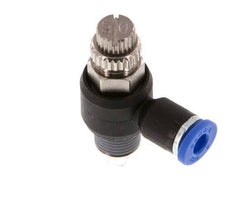 Silenciador de control de flujo Codo de salida del medidor 4 mm - R1/8'' Latón/PA 66