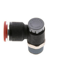 Válvula de control de flujo Codo de medición 12 mm - R3/8'' Latón/PA 66 Tuerca de seguridad