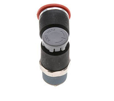Válvula de control de flujo Codo de medición 12 mm - R3/8'' Latón/PA 66 Tuerca de seguridad