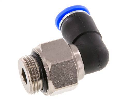 Codo de 8mm y G3/8'' Junta giratoria con rosca macho niquelada Latón/PBT NBR Giratorio
