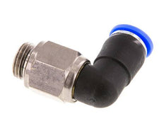 Codo de 8 mm y G1/4'' Junta giratoria con rosca macho Latón niquelado/PBT NBR Giratorio