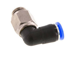 Codo de 8 mm y G1/4'' Junta giratoria con rosca macho Latón niquelado/PBT NBR Giratorio