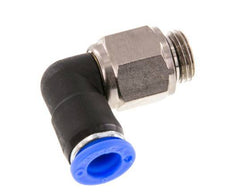 Codo de 8 mm y G1/4'' Junta giratoria con rosca macho Latón niquelado/PBT NBR Giratorio