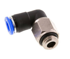 Codo de 8 mm y G1/4'' Junta giratoria con rosca macho Latón niquelado/PBT NBR Giratorio