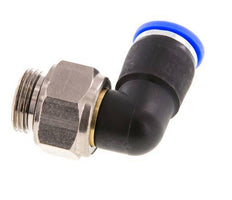 Codo de 10 mm y G3/8'' Junta giratoria con rosca macho de latón niquelado/PBT NBR giratorio