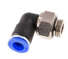Codo de 10 mm y G3/8'' Junta giratoria con rosca macho de latón niquelado/PBT NBR giratorio