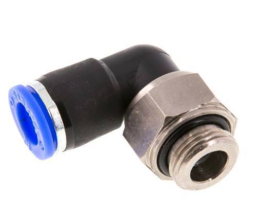 Codo de 10 mm y G3/8'' Junta giratoria con rosca macho de latón niquelado/PBT NBR giratorio
