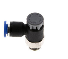 Válvula reguladora de caudal Codo de salida de contador 6 mm - G1/8'' Latón/PA 66 Tuerca de seguridad