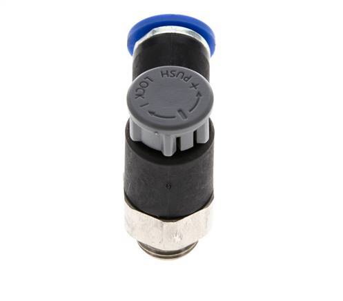 Válvula reguladora de caudal Codo de salida de contador 6 mm - G1/8'' Latón/PA 66 Tuerca de seguridad