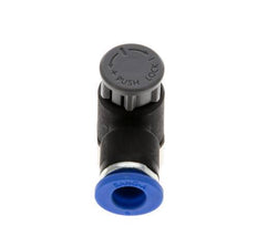 Válvula reguladora de caudal Codo de salida de contador 6 mm - G1/8'' Latón/PA 66 Tuerca de seguridad