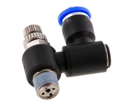 Silenciador de control de flujo Meter-Out Giratorio 6 mm - R1/8'' Latón/PA 66