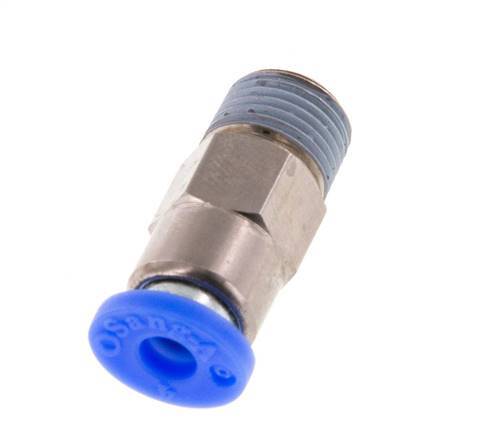 Válvula de retención a presión de 4 mm y R1/8'' macho de latón/PBT 0,2-10bar (3-145psi) con rosca para manguera
