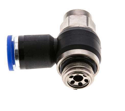Codo de salida del silenciador de control de flujo 8 mm - G1/4'' Latón/PA 66 Tornillo ranurado