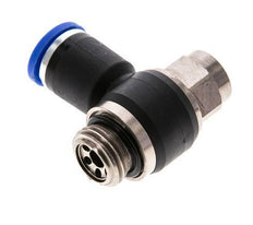 Codo de salida del silenciador de control de flujo 8 mm - G1/4'' Latón/PA 66 Tornillo ranurado