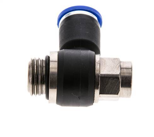 Codo de salida del silenciador de control de flujo 8 mm - G1/4'' Latón/PA 66 Tornillo ranurado