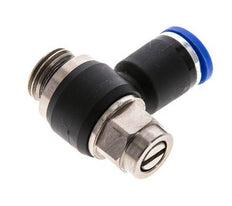 Codo de salida del silenciador de control de flujo 8 mm - G1/4'' Latón/PA 66 Tornillo ranurado