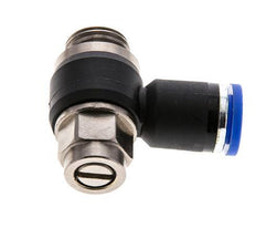 Codo de salida del silenciador de control de flujo 8 mm - G1/4'' Latón/PA 66 Tornillo ranurado