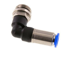 Racor rápido 10mm y G1/2'' Codo autoblocante macho Latón/PBT 0-10bar (0-145psi)