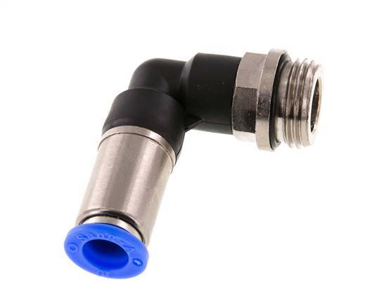 Racor rápido 10mm y G1/2'' Codo autoblocante macho Latón/PBT 0-10bar (0-145psi)