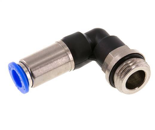 Racor rápido 10mm y G1/2'' Codo autoblocante macho Latón/PBT 0-10bar (0-145psi)