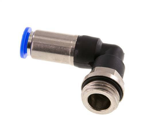 Racor rápido 10mm y G1/2'' Codo autoblocante macho Latón/PBT 0-10bar (0-145psi)