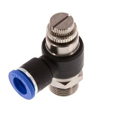 Silenciador de control de flujo Codo de salida de contador 10 mm - G3/8'' Latón/PA 66
