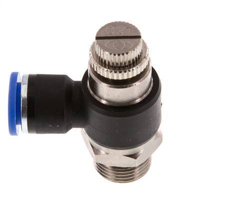 Silenciador de control de flujo Codo de salida de contador 10 mm - G3/8'' Latón/PA 66
