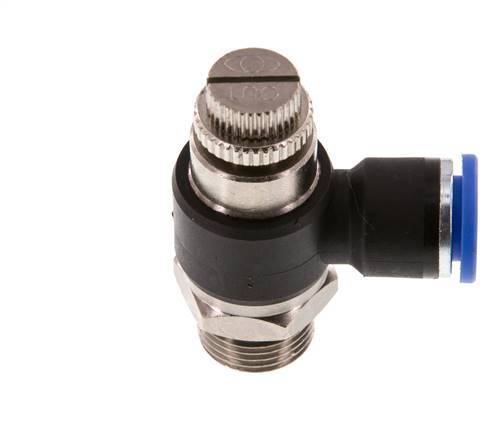 Silenciador de control de flujo Codo de salida de contador 10 mm - G3/8'' Latón/PA 66