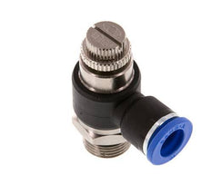 Silenciador de control de flujo Codo de salida de contador 10 mm - G3/8'' Latón/PA 66