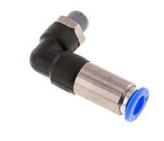 Racor de 8mm y R1/8'' Codo macho autoblocante Latón/PBT 0-10bar (0-145psi) [2 Piezas]