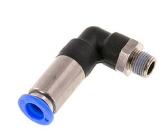 Racor de 8mm y R1/8'' Codo macho autoblocante Latón/PBT 0-10bar (0-145psi) [2 Piezas]