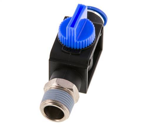 Válvula manual de cierre de 3/2 vías de 10 mm - R3/8'' de plástico/latón Válvula lateral de tubo