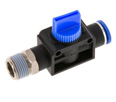 Válvula manual de cierre de 3/2 vías de 10 mm - R3/8'' de plástico/latón Válvula lateral de tubo