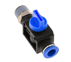 Válvula manual de cierre de 3/2 vías de 10 mm - R3/8'' de plástico/latón Válvula lateral de tubo