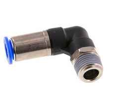 Racor de 12mm y R1/2'' Codo macho autoblocante Latón/PBT 0-10bar (0-145psi)