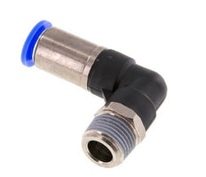 Racor de 12mm y R1/2'' Codo macho autoblocante Latón/PBT 0-10bar (0-145psi)
